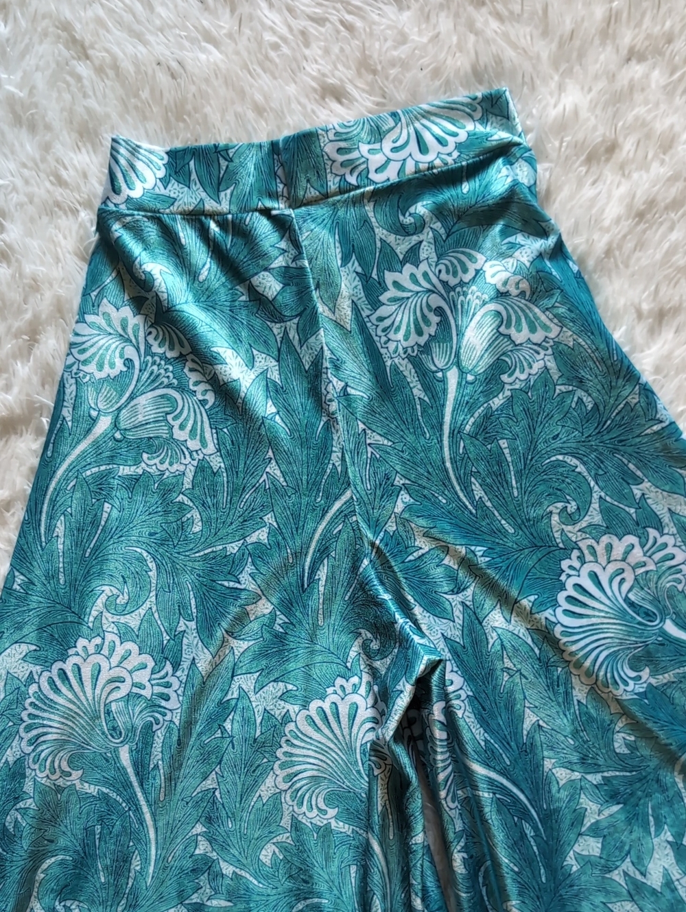 Blackmilk Tulips Aqua Velvet Floral Wide Culotte Original Sample Pants XS - Picture 9 of 15